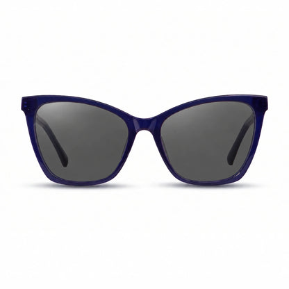 Lentes de sol Fiore 10172 Azul con cristal negro polarizado UV400, vista frontal para mujer #color_negro #foto_frontal