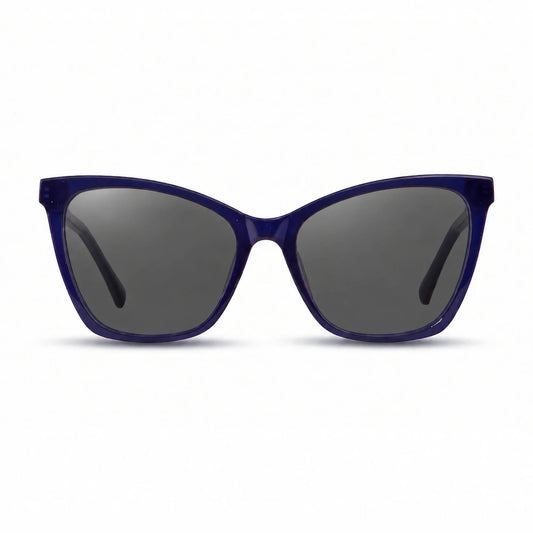 Lentes de sol Fiore 10172 Azul con cristal negro polarizado UV400, vista frontal para mujer #color_negro #foto_frontal