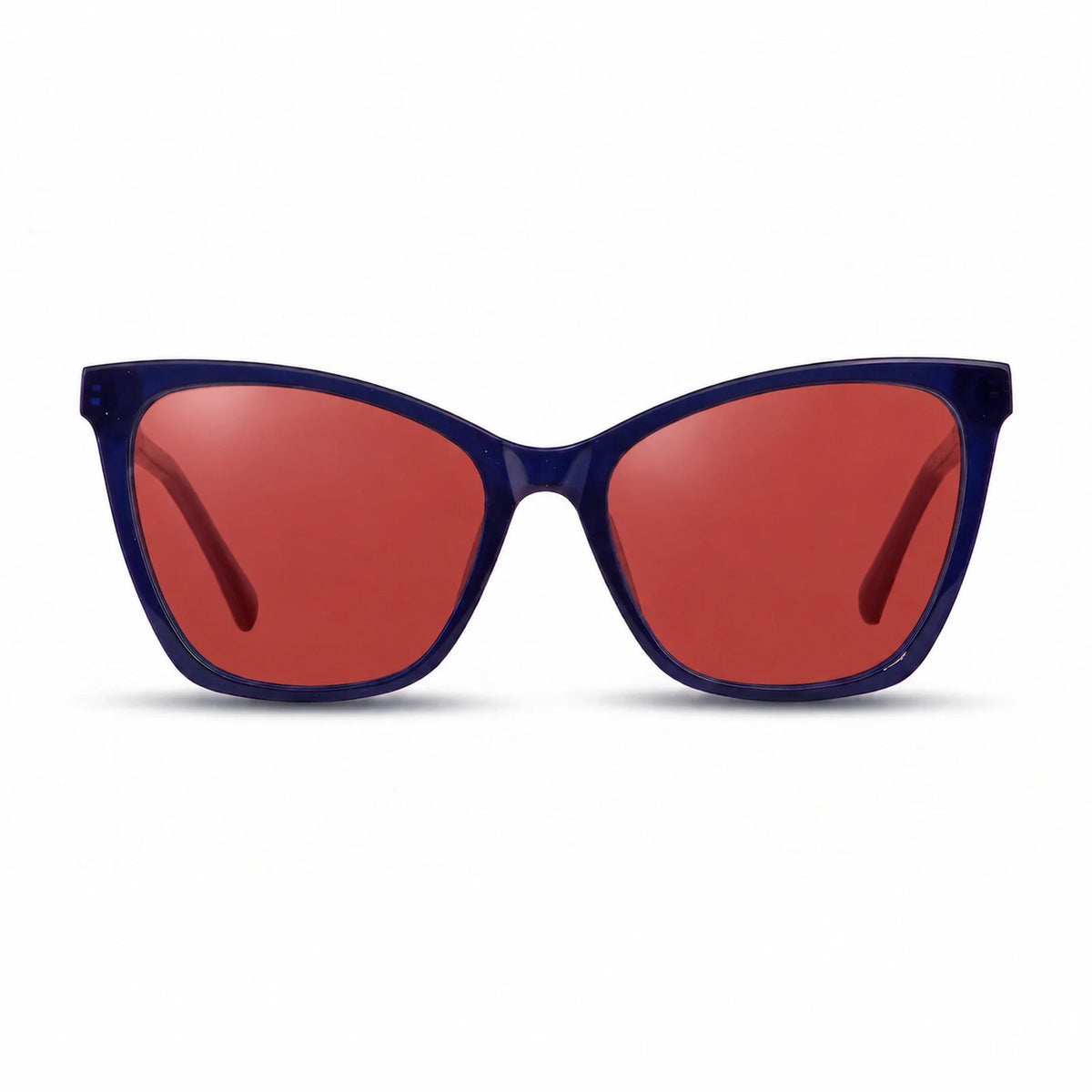 Lentes de sol Fiore 10172 Azul con cristal rojo polarizado UV400, vista frontal para mujer #color_rojo #foto_frontal