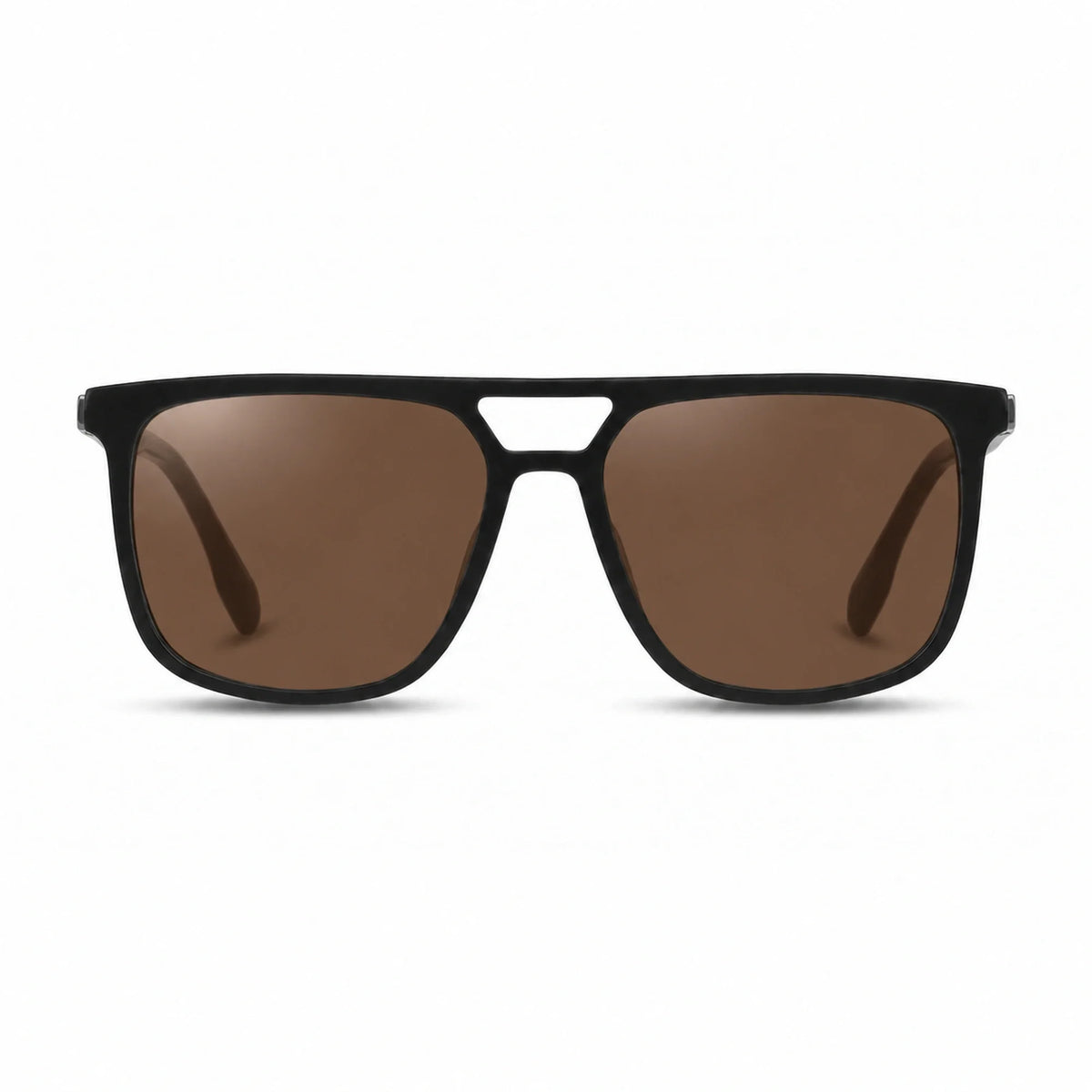 Lentes de sol Fiore 10177 Negro con cristal café polarizado UV400, vista frontal para hombre y mujer #color_cafe #foto_frontal
