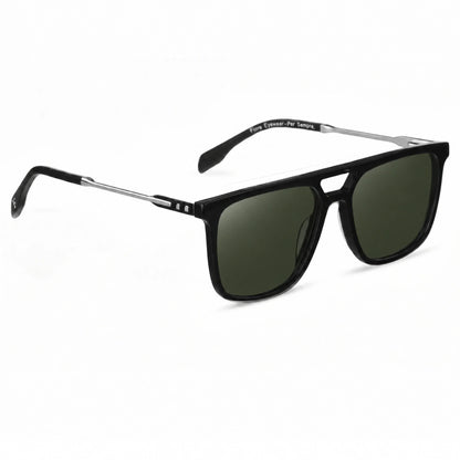Lentes de sol Fiore 10177 Negro con cristal G15 polarizado UV400, vista en tres cuartos para hombre y mujer #color_g15