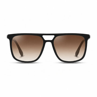Lentes de sol Fiore 10177 Negro con cristal gradiente café polarizado UV400, vista frontal para hombre y mujer #color_gradiente-cafe #foto_frontal