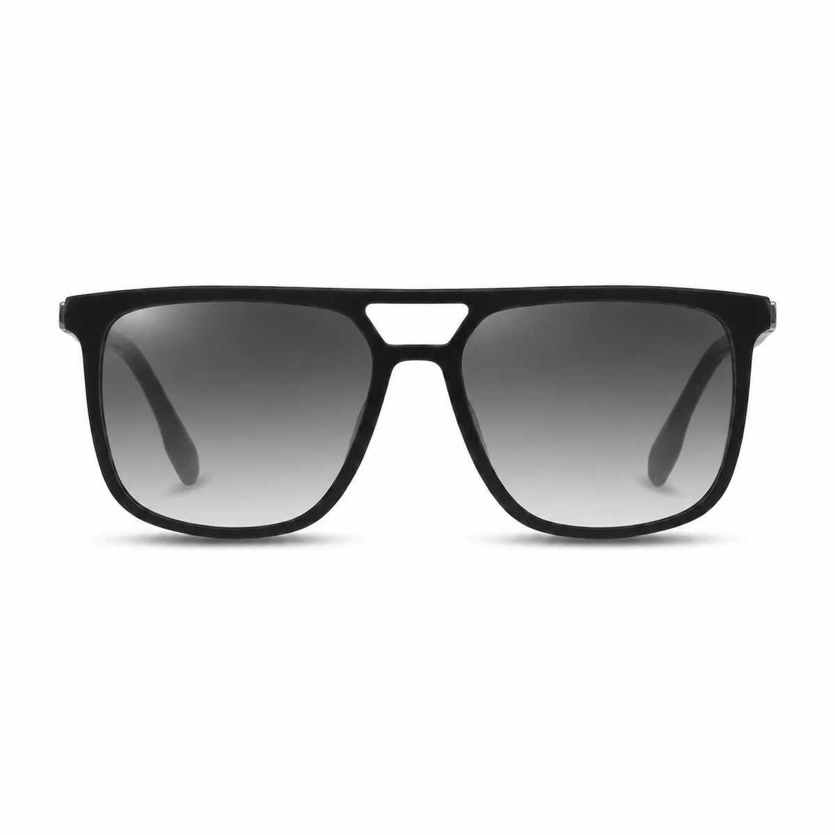 Lentes de sol Fiore 10177 Negro con cristal gradiente gris polarizado UV400, vista frontal para hombre y mujer #color_gradiente-gris #foto_frontal