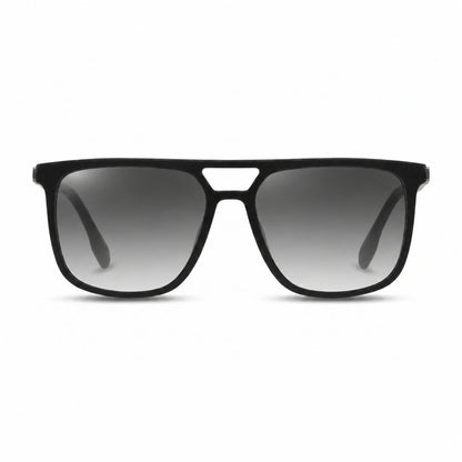 Lentes de sol Fiore 10177 Negro con cristal gradiente gris polarizado UV400, vista frontal para hombre y mujer #color_gradiente-gris #foto_frontal