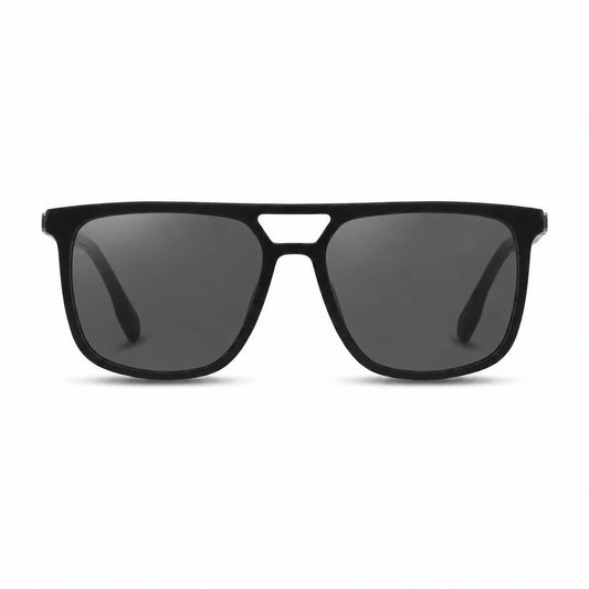 Lentes de sol Fiore 10177 Negro con cristal negro polarizado UV400, vista frontal para hombre y mujer #color_negro #foto_frontal
