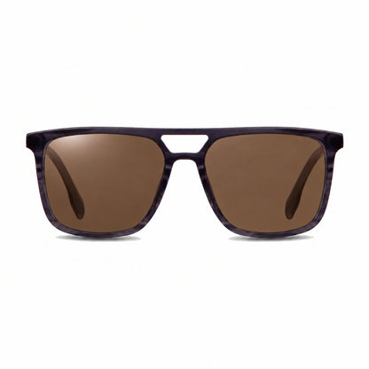 Lentes de sol Fiore 10177 Gris con cristal café polarizado UV400, vista frontal para hombre y mujer #color_cafe #foto_frontal