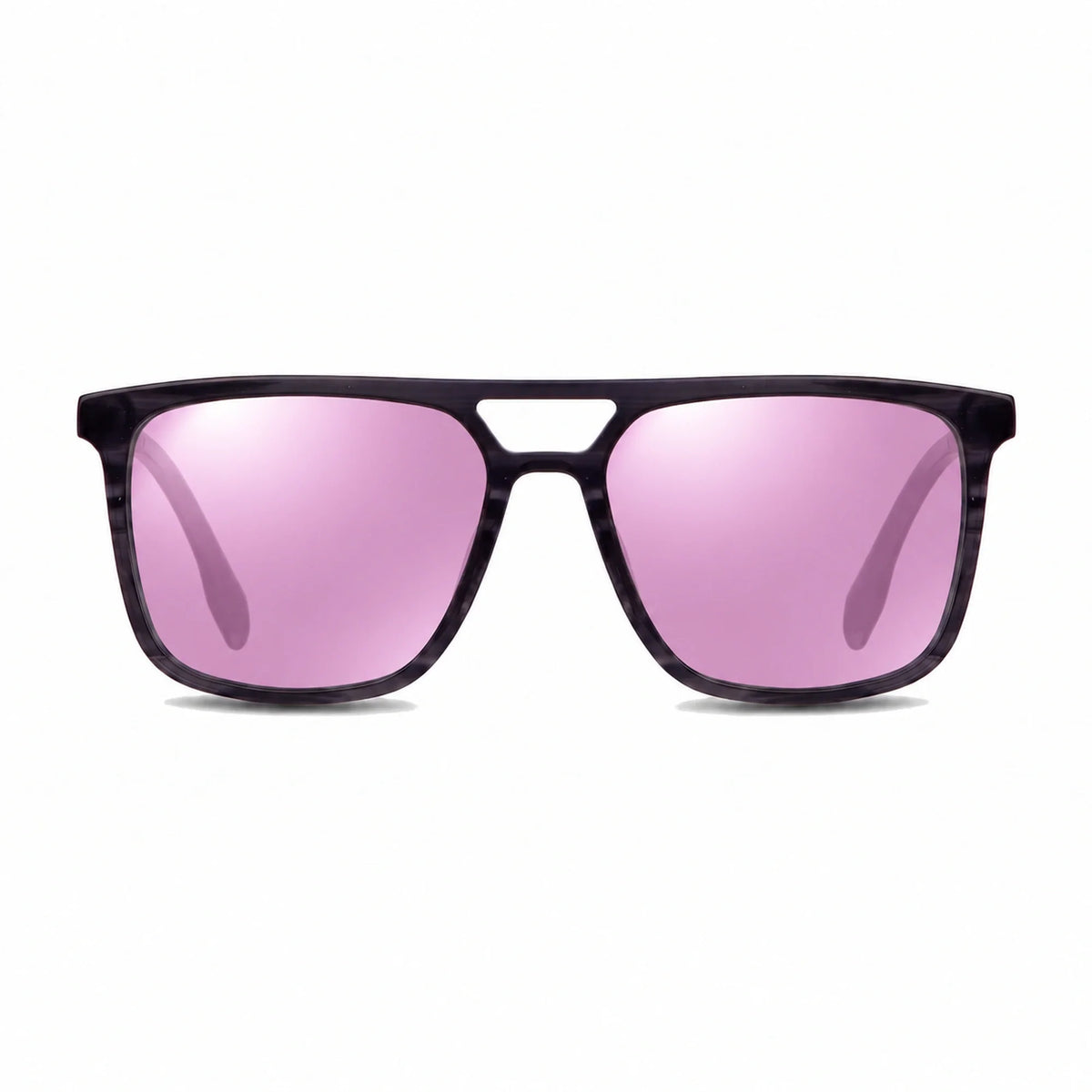Lentes de sol Fiore 10177 Gris con cristal espejado rosado polarizado UV400, vista frontal para hombre y mujer #color_espejado-rosado #foto_frontal