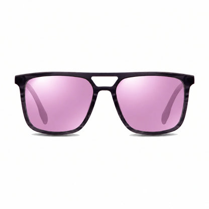 Lentes de sol Fiore 10177 Gris con cristal espejado rosado polarizado UV400, vista frontal para hombre y mujer #color_espejado-rosado #foto_frontal
