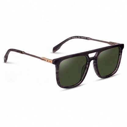 Lentes de sol Fiore 10177 Gris con cristal G15 polarizado UV400, vista en tres cuartos para hombre y mujer #color_g15