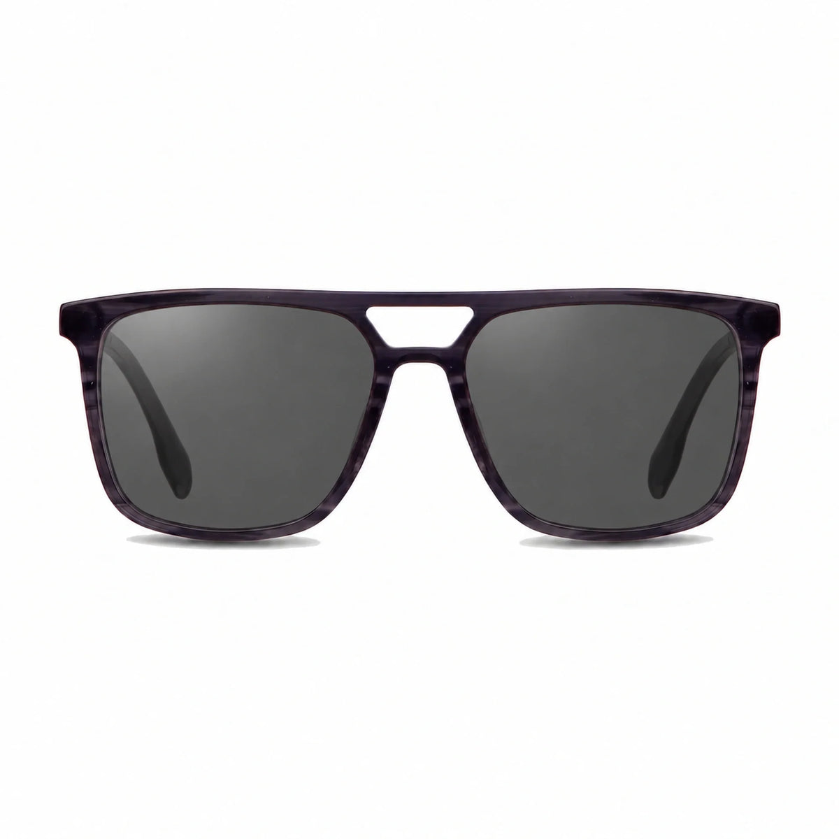Lentes de sol Fiore 10177 Gris con cristal negro polarizado UV400, vista frontal para hombre y mujer #color_negro #foto_frontal