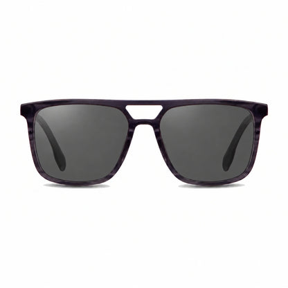 Lentes de sol Fiore 10177 Gris con cristal negro polarizado UV400, vista frontal para hombre y mujer #color_negro #foto_frontal