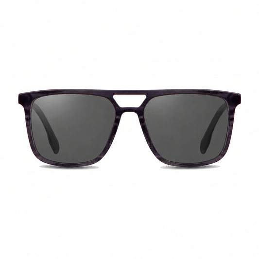 Lentes de sol Fiore 10177 Gris con cristal negro polarizado UV400, vista frontal para hombre y mujer #color_negro #foto_frontal