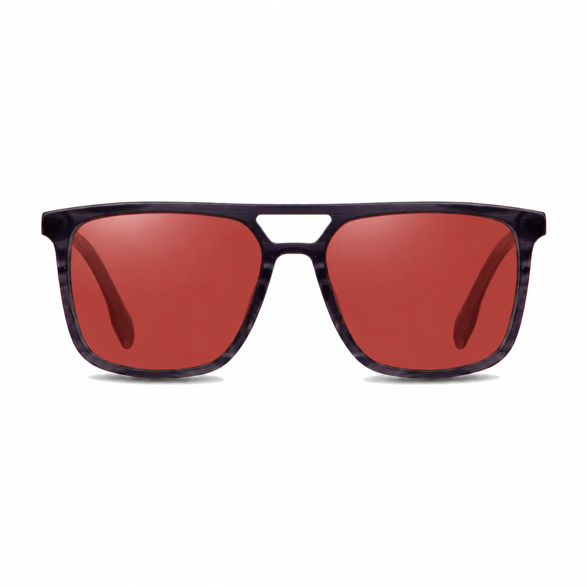 Lentes de sol Fiore 10177 Gris con cristal rojo polarizado UV400, vista frontal para hombre y mujer #color_rojo #foto_frontal