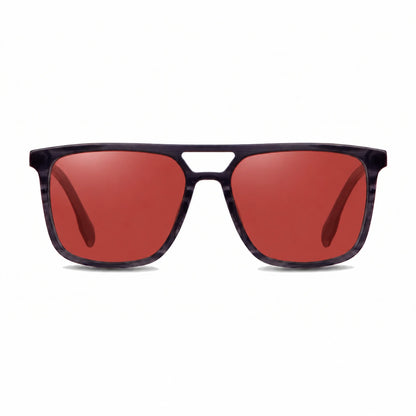 Lentes de sol Fiore 10177 Gris con cristal rojo polarizado UV400, vista frontal para hombre y mujer #color_rojo #foto_frontal