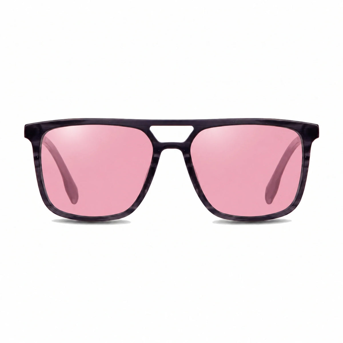 Lentes de sol Fiore 10177 Gris con cristal rosado polarizado UV400, vista frontal para hombre y mujer #color_rosado #foto_frontal
