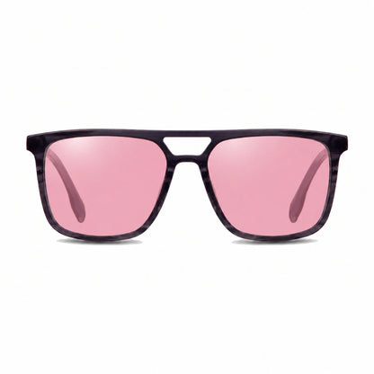 Lentes de sol Fiore 10177 Gris con cristal rosado polarizado UV400, vista frontal para hombre y mujer #color_rosado #foto_frontal