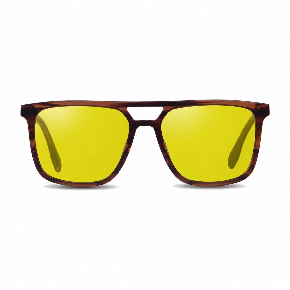Lentes de sol Fiore 10177 Carey con cristal amarillo polarizado UV400, vista frontal para hombre y mujer #color_amarillo #foto_frontal