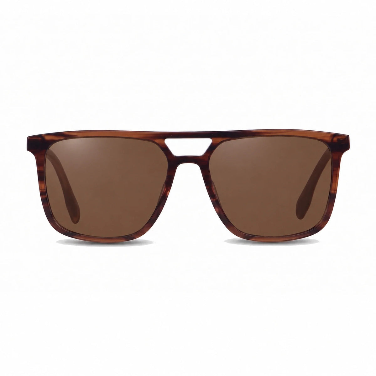 Lentes de sol Fiore 10177 Carey con cristal café polarizado UV400, vista frontal para hombre y mujer #color_cafe #foto_frontal
