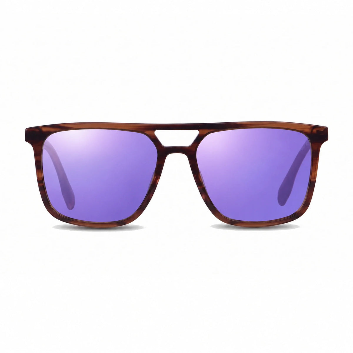 Lentes de sol Fiore 10177 Carey con cristal espejado morado polarizado UV400, vista frontal para hombre y mujer #color_espejado-morado #foto_frontal