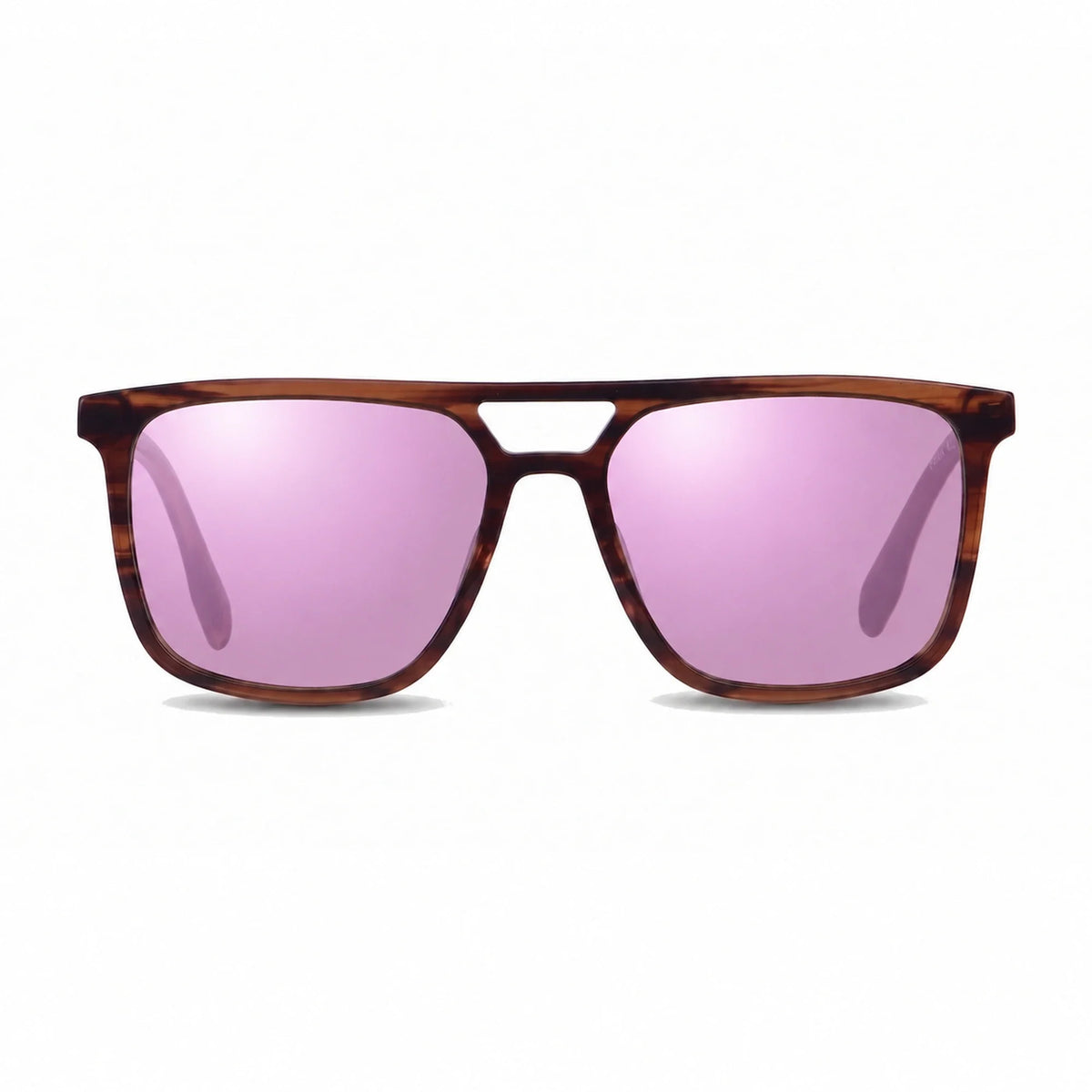 Lentes de sol Fiore 10177 Carey con cristal espejado rosado polarizado UV400, vista frontal para hombre y mujer #color_espejado-rosado #foto_frontal