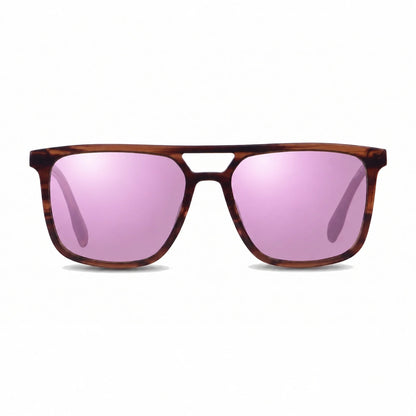 Lentes de sol Fiore 10177 Carey con cristal espejado rosado polarizado UV400, vista frontal para hombre y mujer #color_espejado-rosado #foto_frontal