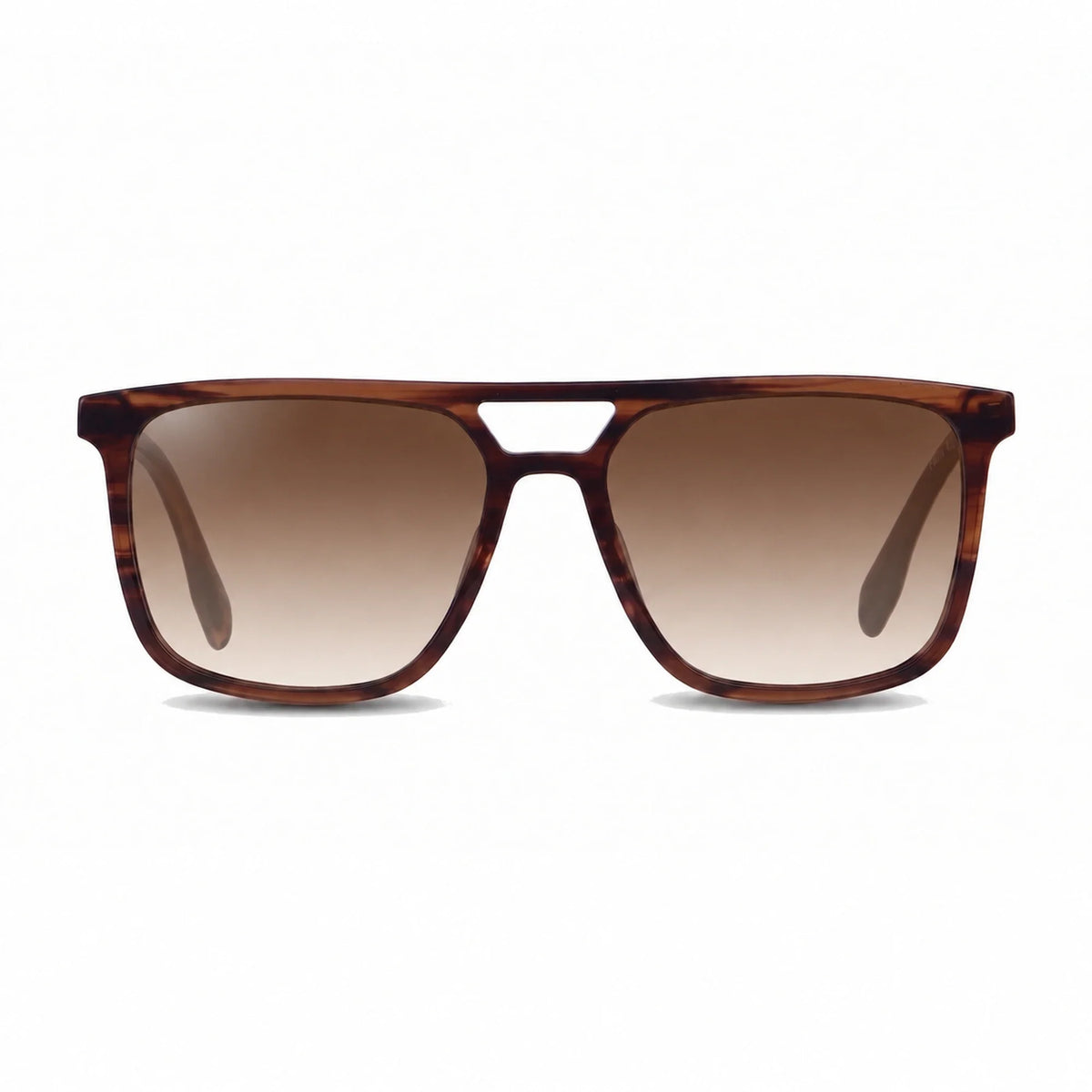 Lentes de sol Fiore 10177 Carey con cristal gradiente café polarizado UV400, vista frontal para hombre y mujer #color_gradiente-cafe #foto_frontal
