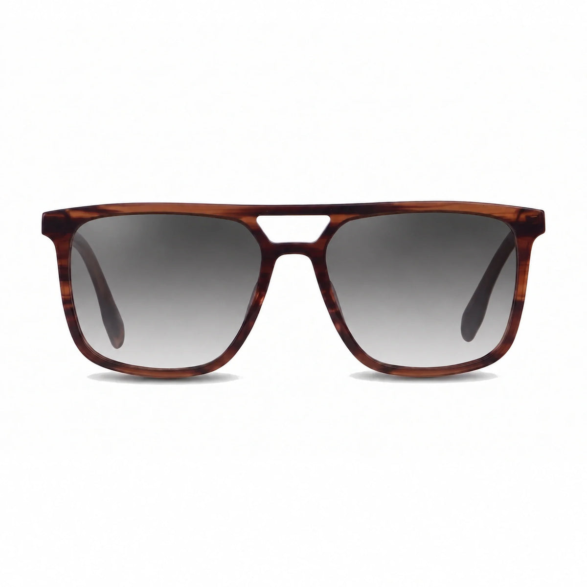 Lentes de sol Fiore 10177 Carey con cristal gradiente gris polarizado UV400, vista frontal para hombre y mujer #color_gradiente-gris #foto_frontal
