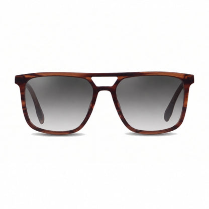 Lentes de sol Fiore 10177 Carey con cristal gradiente gris polarizado UV400, vista frontal para hombre y mujer #color_gradiente-gris #foto_frontal