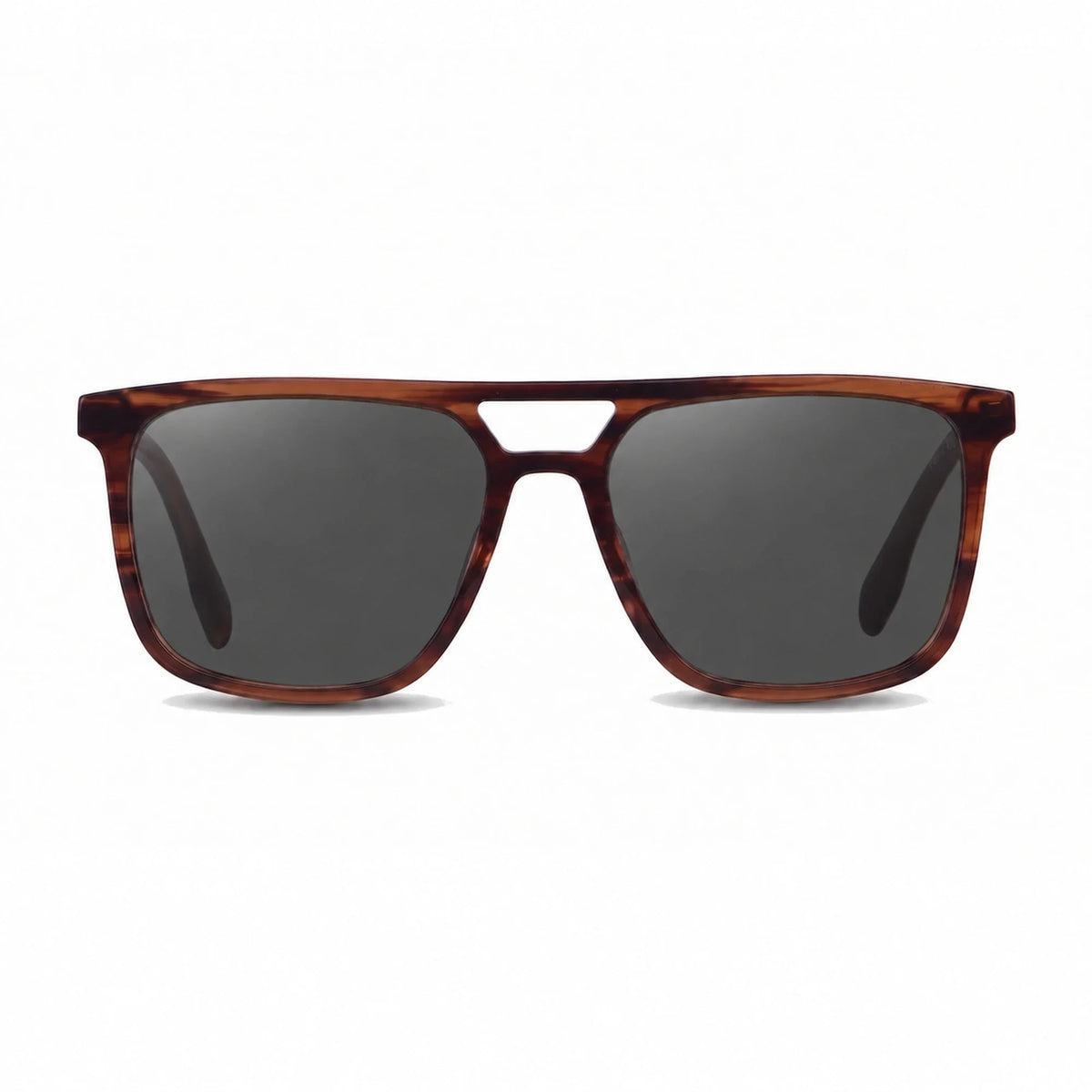 Lentes de sol Fiore 10177 Carey con cristal negro polarizado UV400, vista frontal para hombre y mujer #color_negro #foto_frontal
