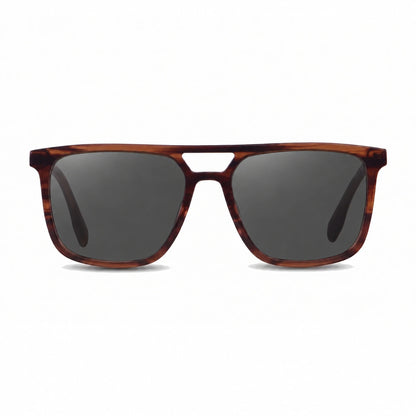 Lentes de sol Fiore 10177 Carey con cristal negro polarizado UV400, vista frontal para hombre y mujer #color_negro #foto_frontal