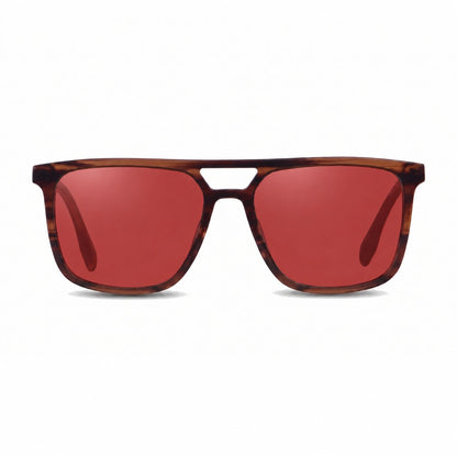 Lentes de sol Fiore 10177 Carey con cristal rojo polarizado UV400, vista frontal para hombre y mujer #color_rojo #foto_frontal