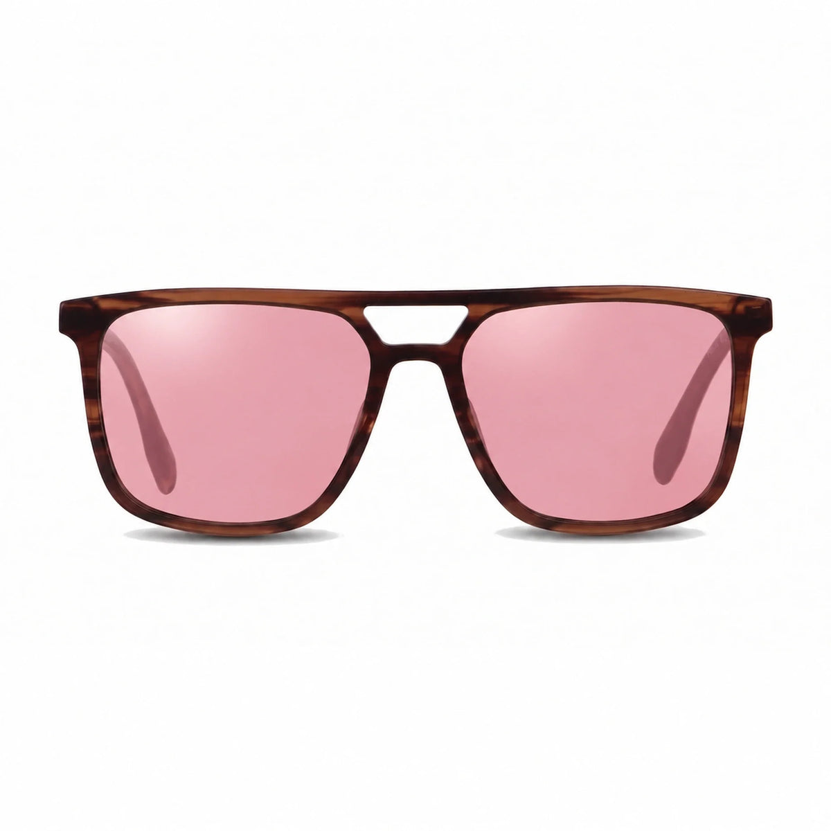 Lentes de sol Fiore 10177 Carey con cristal rosado polarizado UV400, vista frontal para hombre y mujer #color_rosado #foto_frontal
