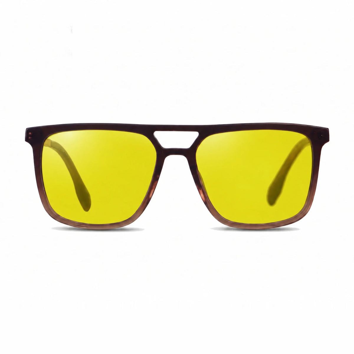 Lentes de sol Fiore 10177 Brown con cristal amarillo polarizado UV400, vista frontal para hombre y mujer #color_amarillo #foto_frontal