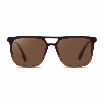 Lentes de sol Fiore 10177 Brown con cristal café polarizado UV400, vista frontal para hombre y mujer #color_cafe #foto_frontal