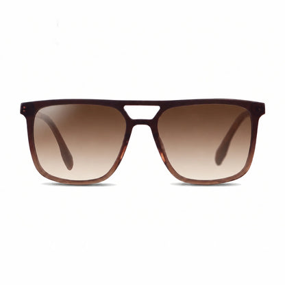 Lentes de sol Fiore 10177 Brown con cristal gradiente café polarizado UV400, vista frontal para hombre y mujer #color_gradiente-cafe #foto_frontal