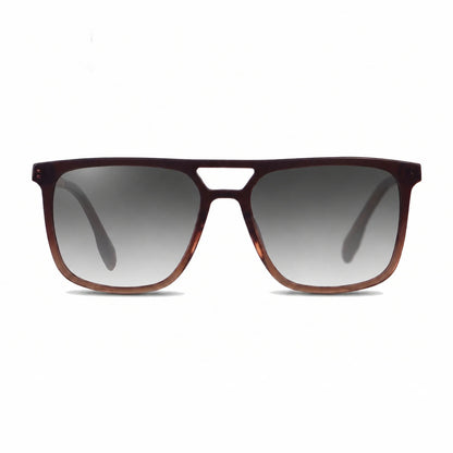 Lentes de sol Fiore 10177 Brown con cristal gradiente gris polarizado UV400, vista frontal para hombre y mujer #color_gradiente-gris #foto_frontal