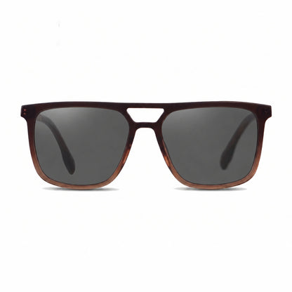 Lentes de sol Fiore 10177 Brown con cristal negro polarizado UV400, vista frontal para hombre y mujer #color_negro #foto_frontal