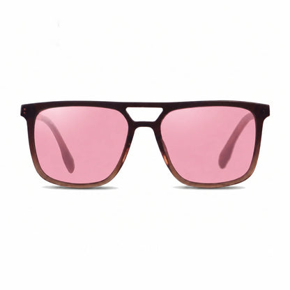 Lentes de sol Fiore 10177 Brown con cristal rosado polarizado UV400, vista frontal para hombre y mujer #color_rosado #foto_frontal