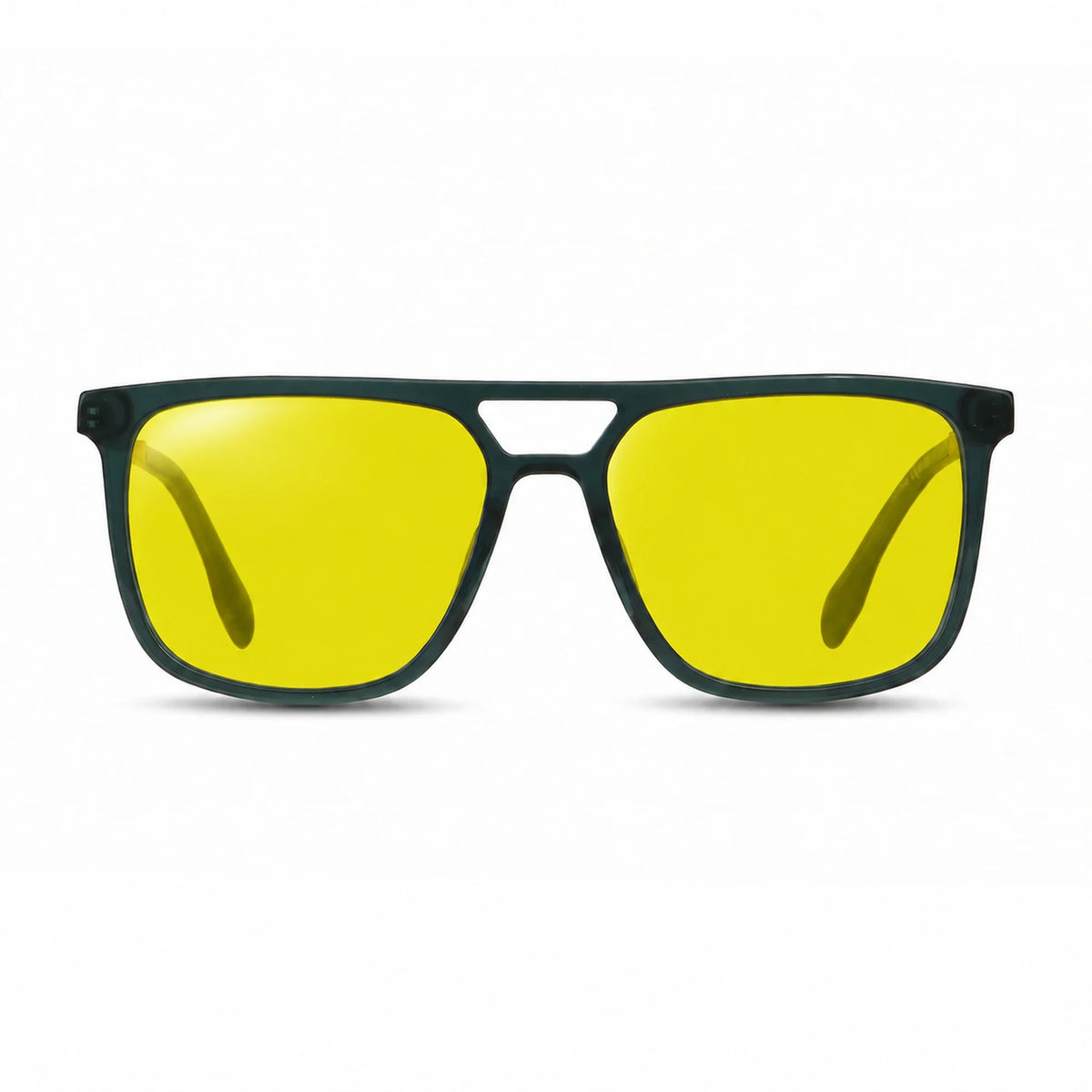 Lentes de sol Fiore 10177 Verde con cristal amarillo polarizado UV400, vista frontal para hombre y mujer #color_amarillo #foto_frontal