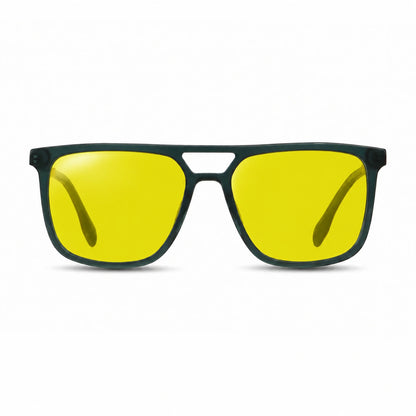 Lentes de sol Fiore 10177 Verde con cristal amarillo polarizado UV400, vista frontal para hombre y mujer #color_amarillo #foto_frontal