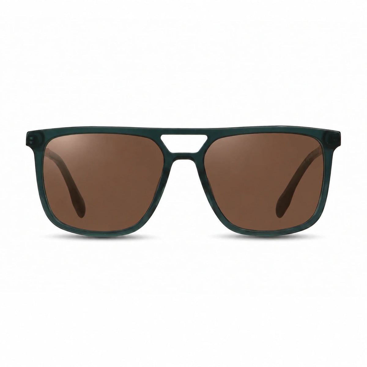 Lentes de sol Fiore 10177 Verde con cristal café polarizado UV400, vista frontal para hombre y mujer #color_cafe #foto_frontal