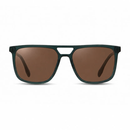 Lentes de sol Fiore 10177 Verde con cristal café polarizado UV400, vista frontal para hombre y mujer #color_cafe #foto_frontal
