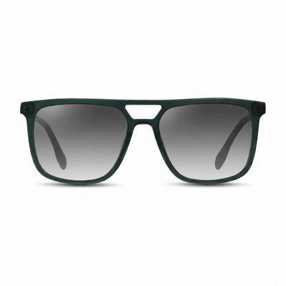 Lentes de sol Fiore 10177 Verde con cristal gradiente gris polarizado UV400, vista frontal para hombre y mujer #color_gradiente-gris #foto_frontal