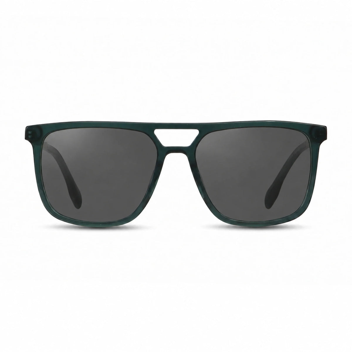 Lentes de sol Fiore 10177 Verde con cristal negro polarizado UV400, vista frontal para hombre y mujer #color_negro #foto_frontal