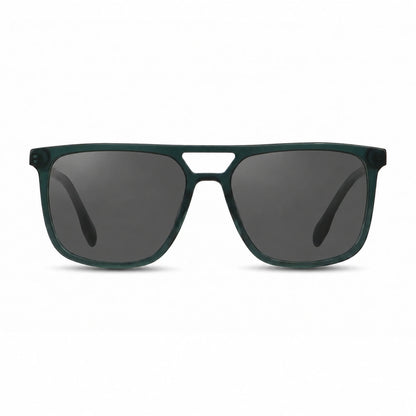 Lentes de sol Fiore 10177 Verde con cristal negro polarizado UV400, vista frontal para hombre y mujer #color_negro #foto_frontal