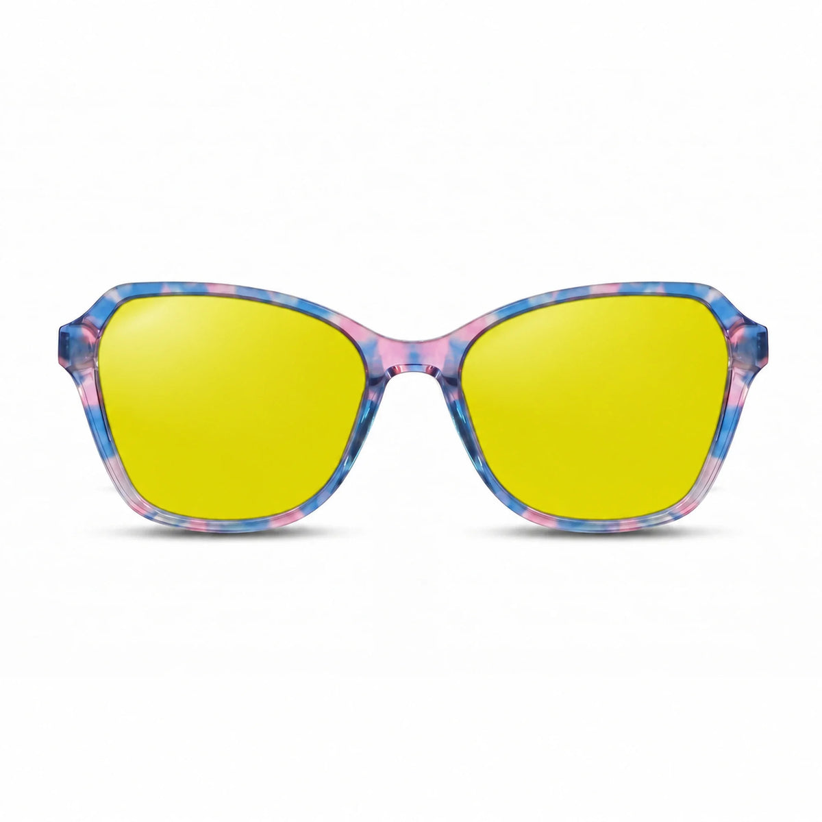 Lentes de sol Fiore 1030 Rosado con cristal amarillo polarizado UV400, vista frontal para mujer #color_amarillo #foto_frontal