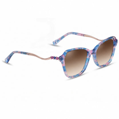 Lentes de sol Fiore 1030 Rosado con cristal gradiente café polarizado UV400, vista en tres cuartos para mujer #color_gradiente-cafe