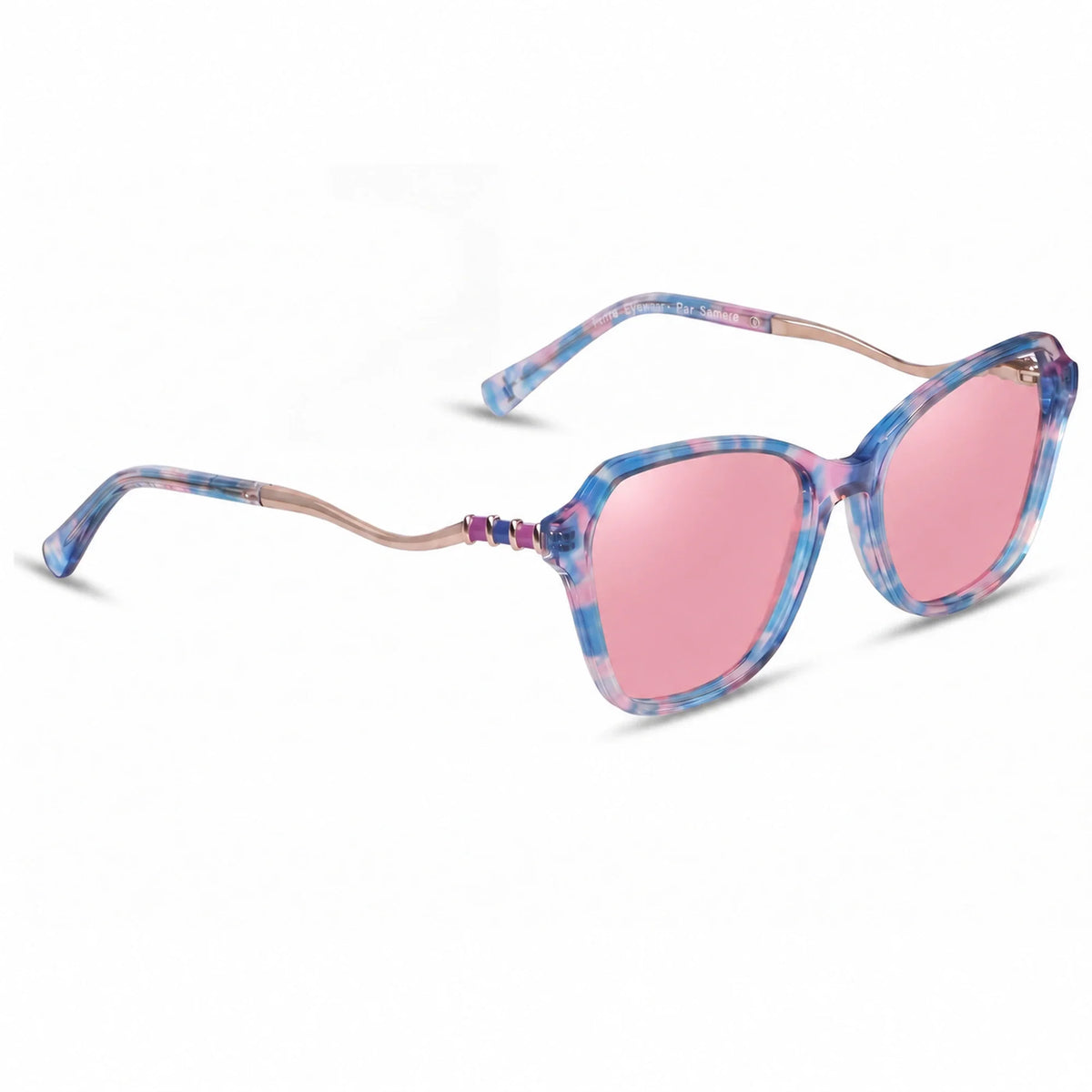 Lentes de sol Fiore 1030 Rosado con cristal rosado polarizado UV400, vista en tres cuartos para mujer #color_rosado
