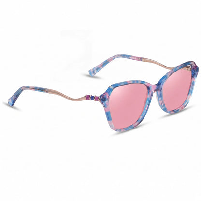 Lentes de sol Fiore 1030 Rosado con cristal rosado polarizado UV400, vista en tres cuartos para mujer #color_rosado