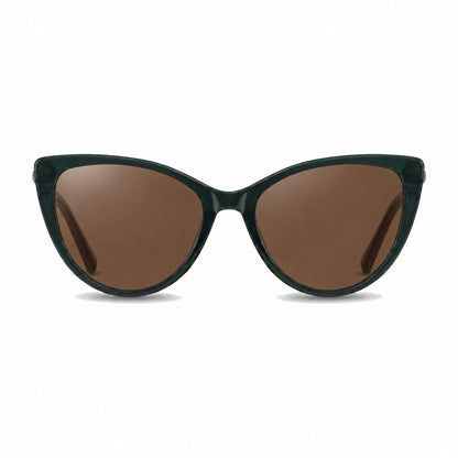 Lentes de sol Fiore 1031 Verde con cristal café polarizado UV400, vista frontal para mujer #color_cafe #foto_frontal